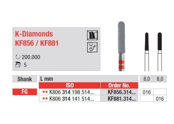 Fraises K-Diamonds KF856 / KF881 - EDENTA